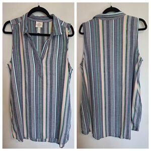 St. John's Bay Pastel Striped Sleeveless Shirt